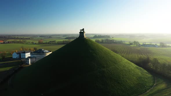 Aerial view of Waterloo War Memorial, Belgium.