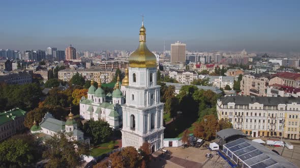 Aerial view of Bell tower and Saint Sophia's Cathedral