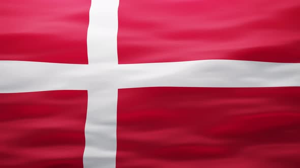 Wavy Surface of Danish Flag in