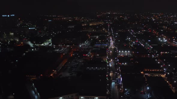 Aerial View of City Night Scene