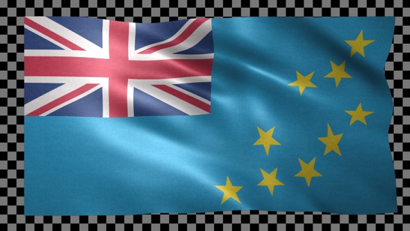 Tuvalu waving flag looped