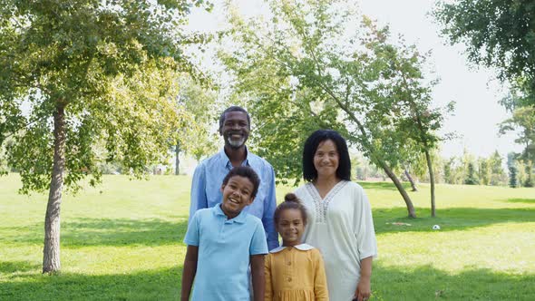 Family having fun at the park