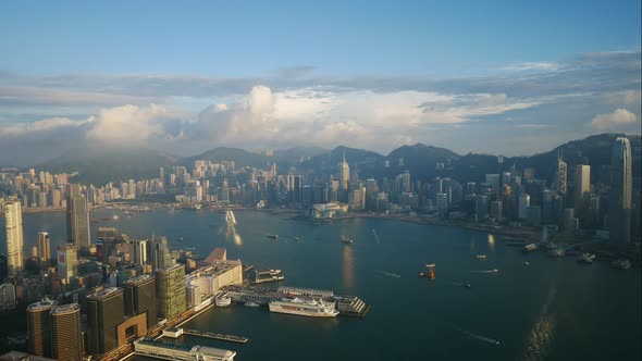 Beautiful building and architecture around Hong kong city skyline