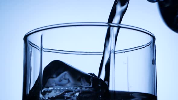 Mineral Water Pouring From Bottle