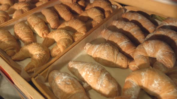 Croissants and Bagels in Bakery