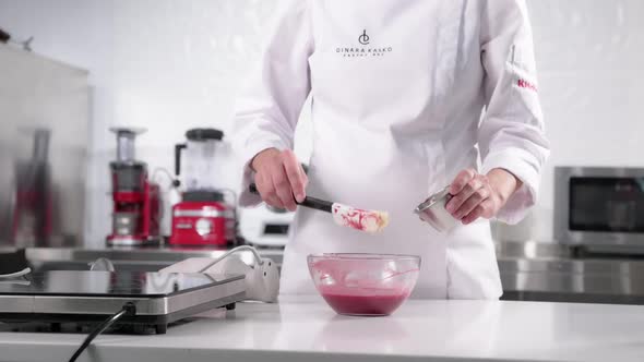 Pastry Chef Whips Mousse for a Signature Cake