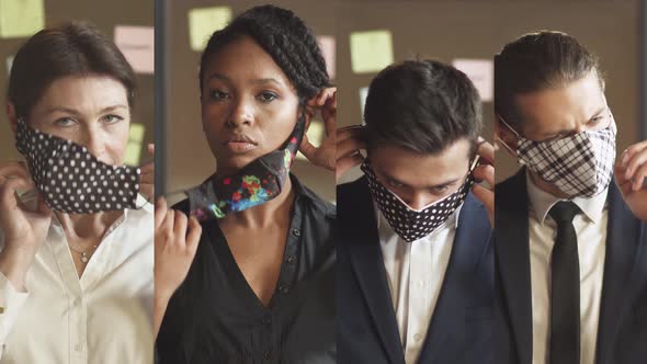 International Business Meeting, Managers in Suit Stands in Conference Room, Peoples Puts on a Cloth