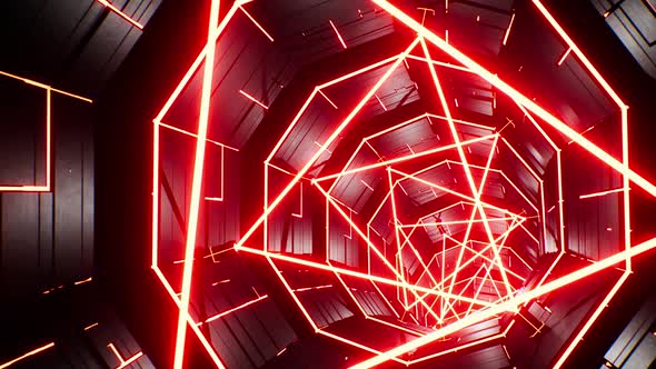 Triangle Laser Beam Space Tunnel 4K