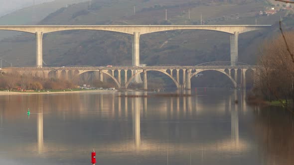 Bridges Crossing Douro River in Portugal