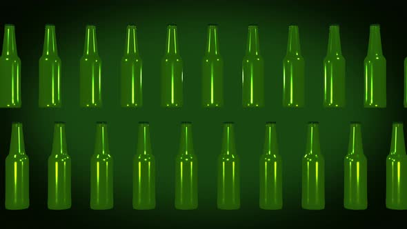 Animated Background With Cool Beer Drink Alcohol Bottles For Party Celebration