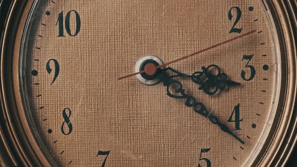 Vintage Wall Clock with Moving Second Hand CloseUp