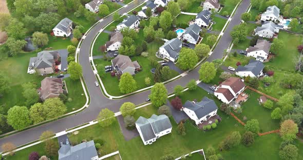 Aerial View Modern Residential District in American Town Residential Neighborhood in Sayreville NJ