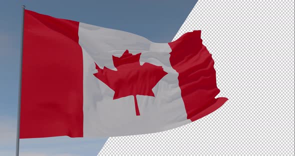 flag Canada patriotism national freedom, seamless loop, alpha channel