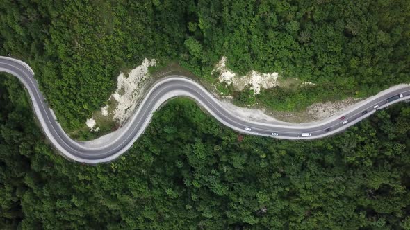 Mountain Winding Zig Zag Road