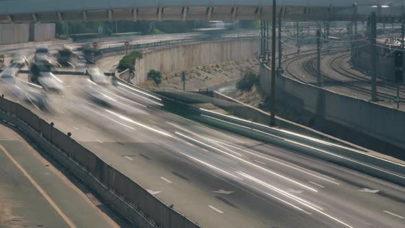 Timelapse of traffic on a highway alt