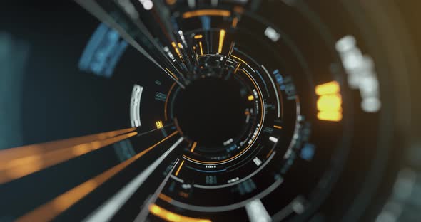 Digital information search, circular abstract tech hub alt