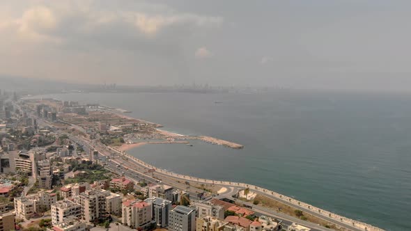 Drone shots of Dbayeh, Lebanon