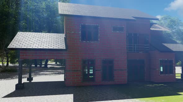 Minimalist house design with brick arrangement