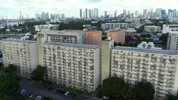 Aerial Footage Robert King High Towers Miami Government Apartment Housing