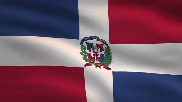 Dominican Republic Windy Flag Background 4K