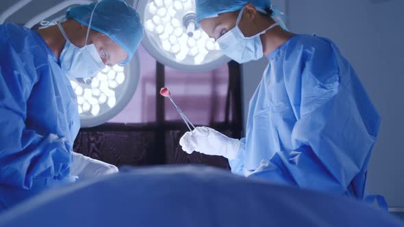 Medical professionals working at a hospital