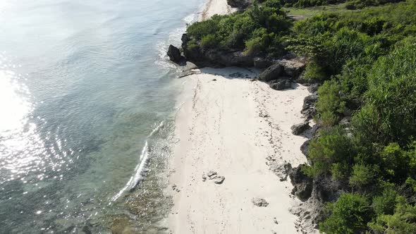 Zanzibar Tanzania  Aerial View of the Ocean Near the Shore of the Island Slow Motion