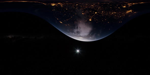 VR 360 Earth and Sun From Space alt