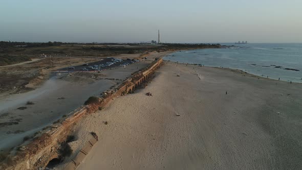 Aerial shot of Caesarea Maritima