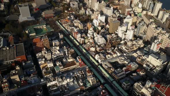 Tokyo City Suburbs Aerial Reveal