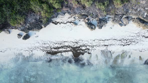 Zanzibar Tanzania  Aerial View of the Ocean Near the Shore of the Island Slow Motion