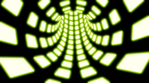 Green Neon Tunnel Loop Animation