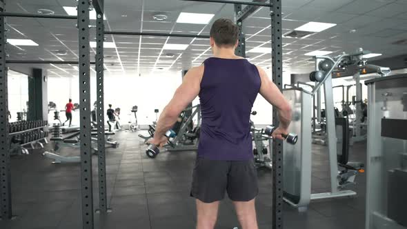 Sportsman Lifting Dumbbells Sport Club, Lateral Raise Exercise, Active Leisure