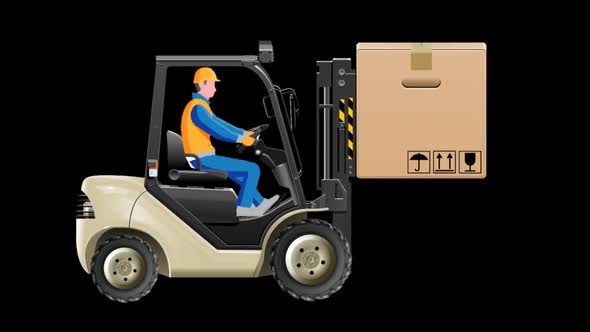 Forklift Truck with Box 4k