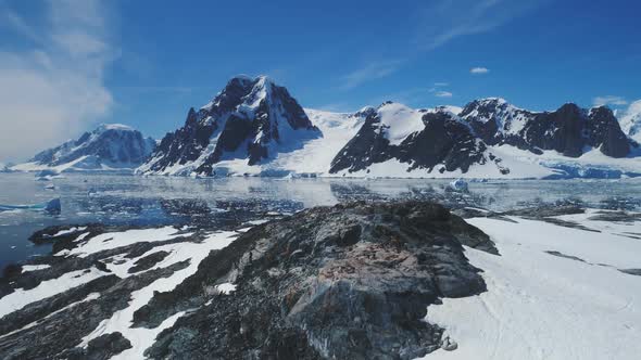 Antarctica Mountain Continent Scenery Aerial View