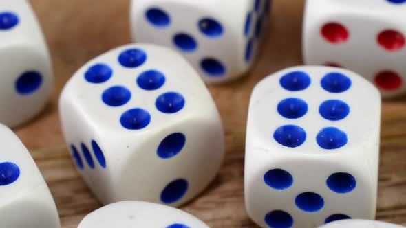 Many Gambling Dice Cubes Gamling at Casino Test your Luck Realm of Random Rotate Slowly