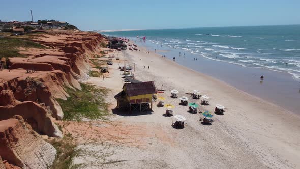 Desert landscape of Brazilian Northeast Beach at Ceara state