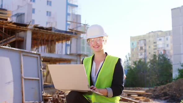 Beautiful Engineer Lady with a Large Smile Looking