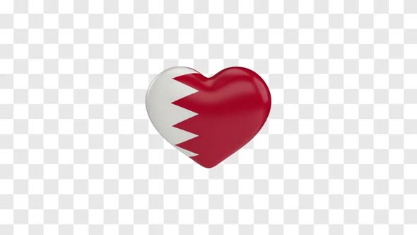 Bahrain Flag on a Rotating 3D Heart