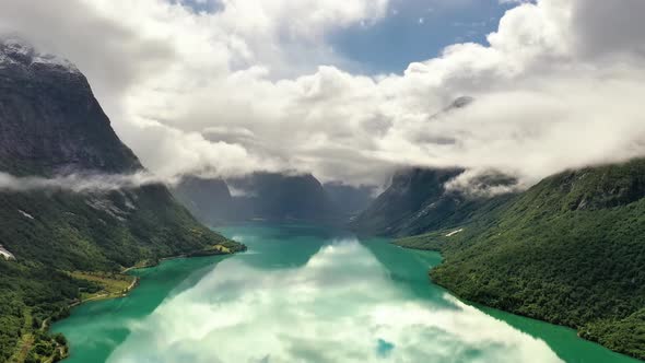 Beautiful Nature Norway Natural Landscape Lovatnet Lake