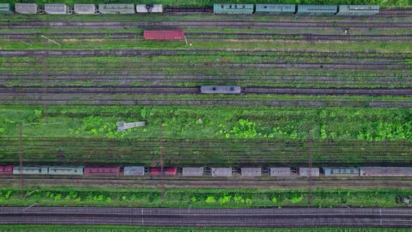 Empty Railroads and Export Container Trains on Railway