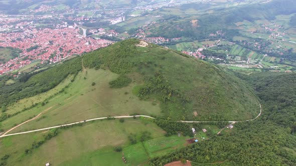 Aerial view of Bosnian pyramids