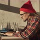 Cheerful American Hipster Working Remotely From Home on Netbook Laptop Smiling Male Freelancer - VideoHive Item for Sale