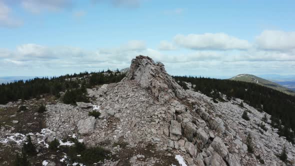 Top of the Mountain Range Against the Sky