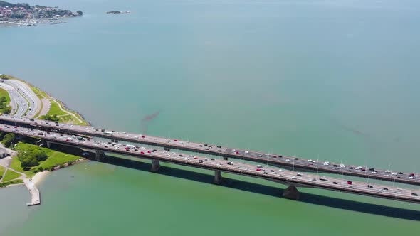 Bridges of Pedro Ivo Campos Colombo Salles (Florianopolis, Brazil) Aerial view