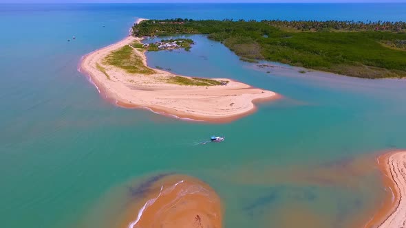 Corumbau beach near Caraiva Beach Bahia Brazil. Summer beach scene