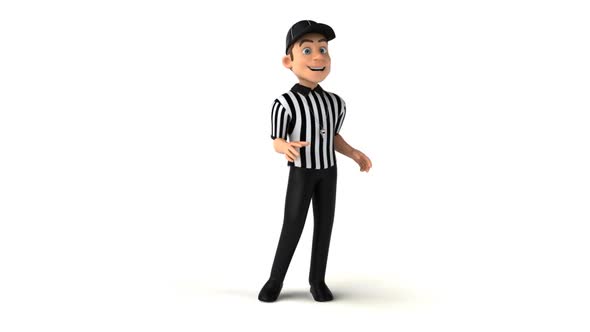 Fun 3D cartoon Referee presenting