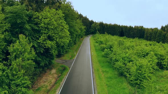 Top View One Car on the Route alt