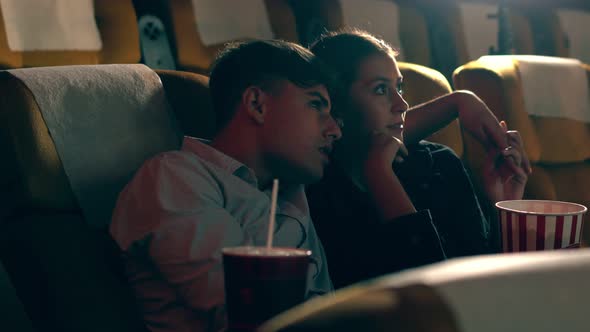 People Audience Watching Movie in Cinema Theater