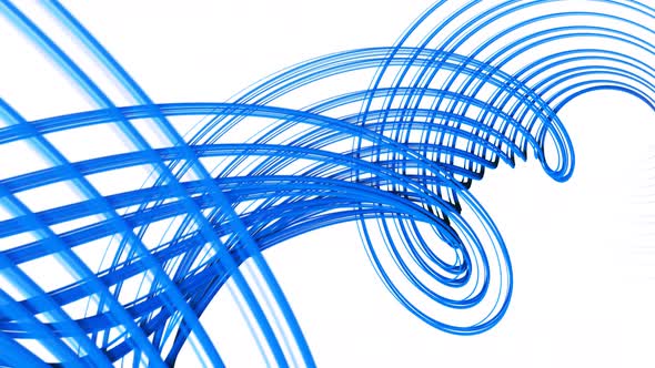Blue Color Line Animated On White Background