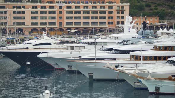 Private Pleasure Yachts Moored in Sea Harbor, Luxury Rest on Expensive Vessels